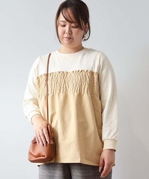 leswel | 【L～5L 大きいサイズ】ビスチェ風重ねプルオーバー(Tシャツ/カットソー)