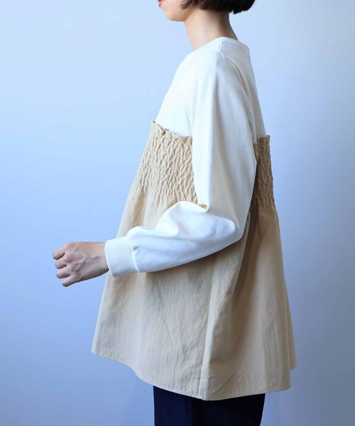 leswel（レスウェル）の「【L～5L 大きいサイズ】ビスチェ風重ねプルオーバー（Tシャツ/カットソー・レディース・クリーム/ブラック/カーキ・LL/3L/4L/5L/L）」の13枚目の写真