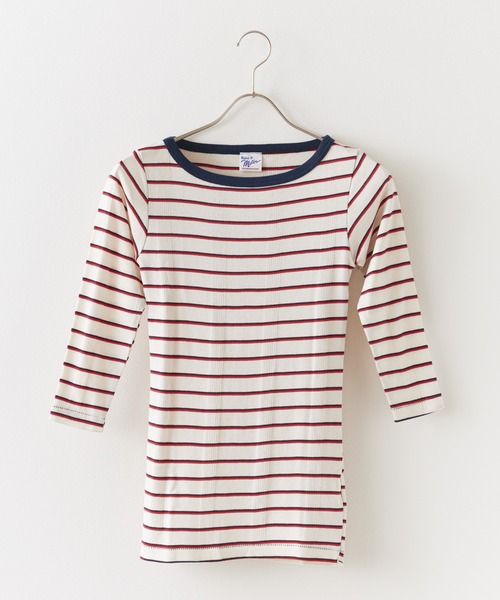 MILLER（ミラー）の「R.P.miller/ミラー Panel ribbed Q/S boat neck ボートネックTシャツ ロンT 2026新作　再入荷（Tシャツ/カットソー・レディース・ブラック/ホワイト/グリーン系/タン/レッド/ブラック系・FREE）」の2枚目の写真