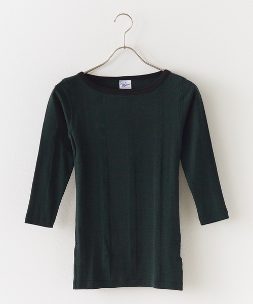 MILLER（ミラー）の「R.P.miller/ミラー Panel ribbed Q/S boat neck ボートネックTシャツ ロンT 2026新作　再入荷（Tシャツ/カットソー・レディース・ブラック/ホワイト/グリーン系/タン/レッド/ブラック系・FREE）」の9枚目の写真