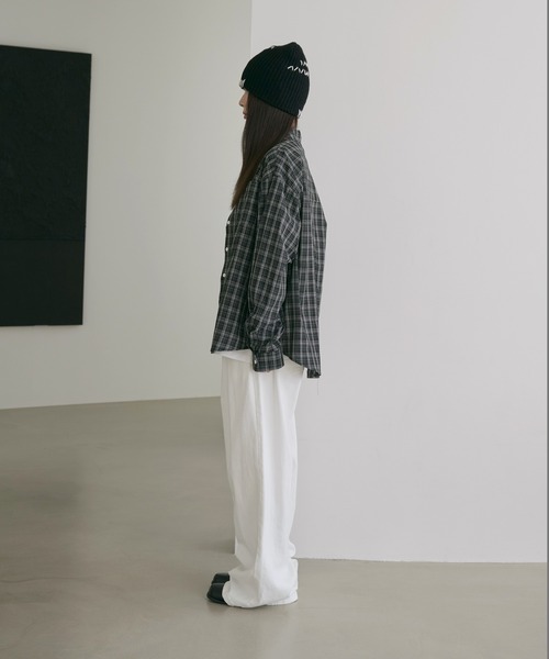 UNE MANSION（ユヌマンション）の「ユニークステッチ刺繍ニットビニー（ニットキャップ/ビーニー・レディース・ブラック/ブラウン・ONE SIZE）」の7枚目の写真