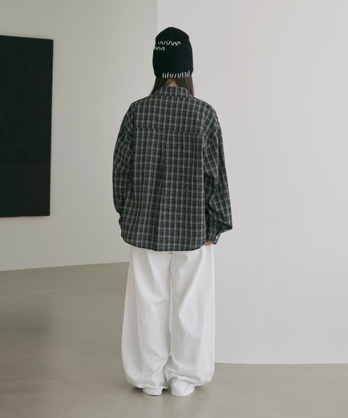 UNE MANSION（ユヌマンション）の「ユニークステッチ刺繍ニットビニー（ニットキャップ/ビーニー・レディース・ブラック/ブラウン・ONE SIZE）」の8枚目の写真