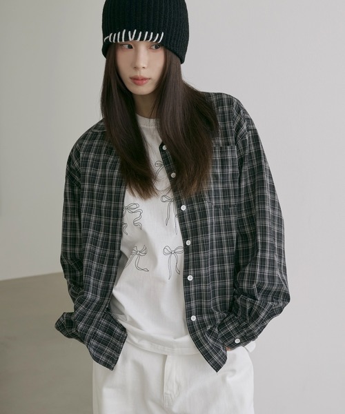 UNE MANSION（ユヌマンション）の「ユニークステッチ刺繍ニットビニー（ニットキャップ/ビーニー・レディース・ブラック/ブラウン・ONE SIZE）」の14枚目の写真