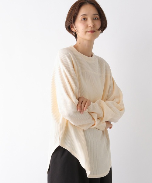 LEPSIM(レプシィム)の「切り替えワッフルプルオーバー 124740(Tシャツ/カットソー・レディース・アイボリー/ブラック/レッド/パープル・FREE)」の6枚目の写真