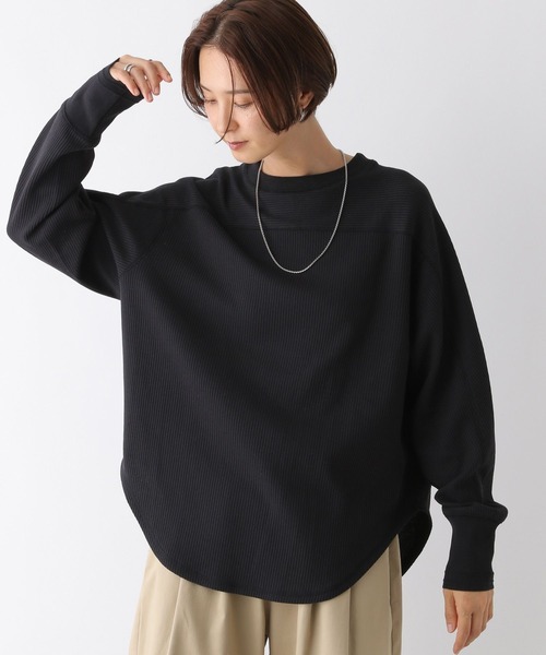 LEPSIM(レプシィム)の「切り替えワッフルプルオーバー 124740(Tシャツ/カットソー・レディース・アイボリー/ブラック/レッド/パープル・FREE)」の9枚目の写真