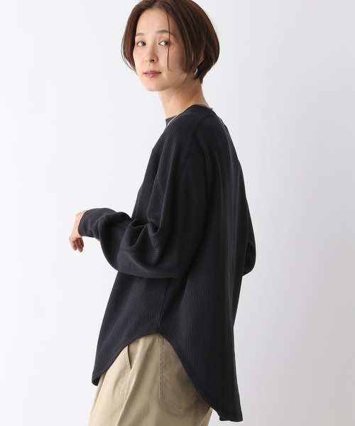 LEPSIM(レプシィム)の「切り替えワッフルプルオーバー 124740(Tシャツ/カットソー・レディース・アイボリー/ブラック/レッド/パープル・FREE)」の10枚目の写真