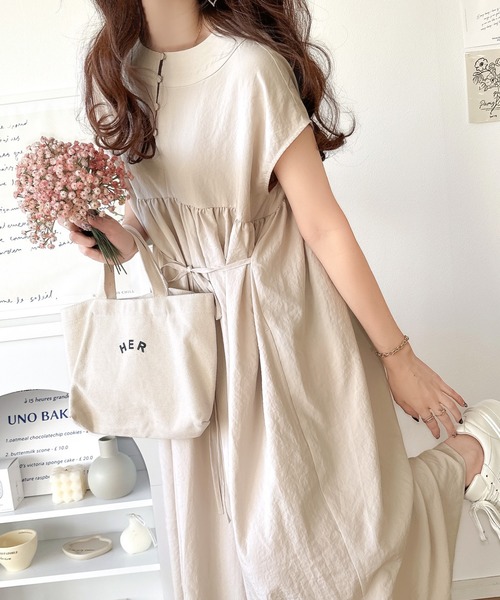 セール】大人のナチュラルスタイル。前後2WAYギャザー使いロングフレア