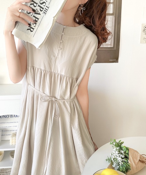 セール】大人のナチュラルスタイル。前後2WAYギャザー使いロングフレア