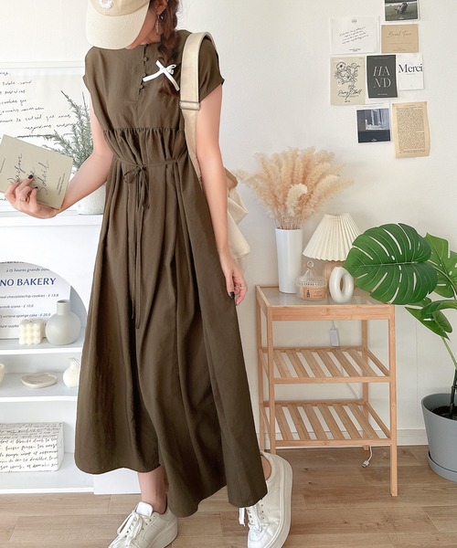 セール】大人のナチュラルスタイル。前後2WAYギャザー使いロングフレア