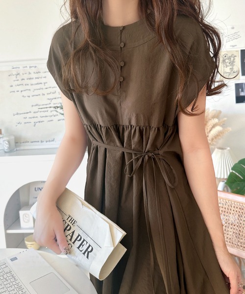 セール】大人のナチュラルスタイル。前後2WAYギャザー使いロングフレア