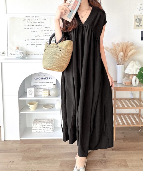 セール】大人のナチュラルスタイル。前後2WAYギャザー使いロングフレア