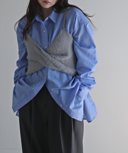 COURO（コウロ）の「ショートフェザーツイストビスチェ（ベスト・レディース・アイボリー/ブラック/グレー/ベージュ・M）」の3枚目の写真