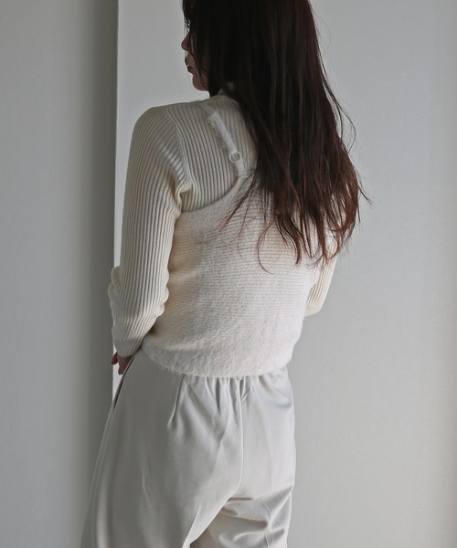 COURO（コウロ）の「ショートフェザーツイストビスチェ（ベスト・レディース・アイボリー/ブラック/グレー/ベージュ・M）」の7枚目の写真