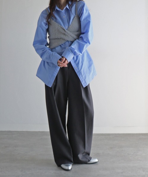 COURO（コウロ）の「ショートフェザーツイストビスチェ（ベスト・レディース・アイボリー/ブラック/グレー/ベージュ・M）」の17枚目の写真