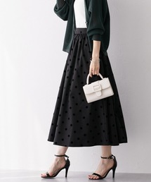 nissen | ドット柄フロッキースカート(スカート)
