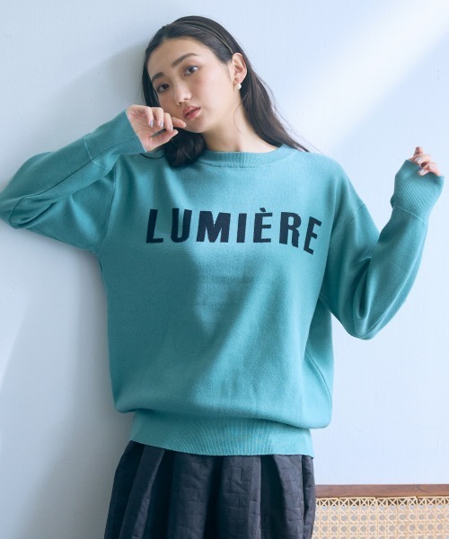 slattgir(スラットジール)の「高身長 ジャガードロゴニット(トールサイズ)Essenave(ニット/セーター・レディース・グリーン/ネイビー・M/L/LL/3L)」の3枚目の写真