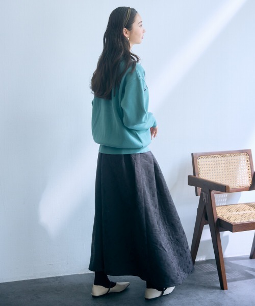 slattgir(スラットジール)の「高身長 ジャガードロゴニット(トールサイズ)Essenave(ニット/セーター・レディース・グリーン/ネイビー・M/L/LL/3L)」の7枚目の写真