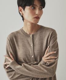 ◆クルーネックニットカーディガン／FILIVIVI・フィルビビ【洗濯機洗い可】