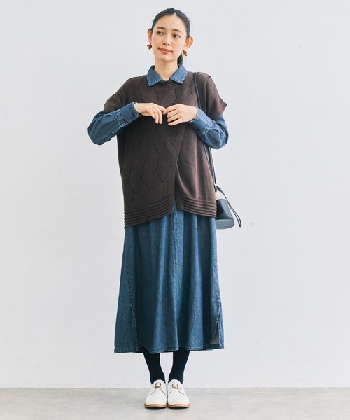 and myera 巻き風ニットベスト（ベスト）｜and myera