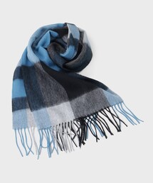 ◆ウールブロックチェックシングルマフラー ユニセックス