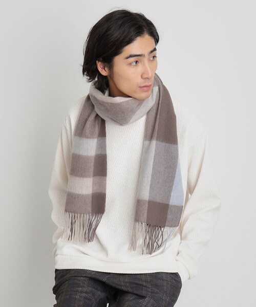 THE SHOP TK （ザ ショップ ティーケー ）の「◆ウールブロックチェックシングルマフラー ユニセックス（マフラー・レディース・ワイン系1/ネイビー系1/イエロー系1/ブルー系1/チャコールグレー/ブラウン系2・00）」の12枚目の写真