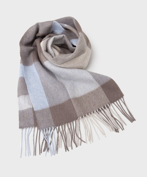 THE SHOP TK （ザ ショップ ティーケー ）の「◆ウールブロックチェックシングルマフラー ユニセックス（マフラー・レディース・ワイン系1/ネイビー系1/イエロー系1/ブルー系1/チャコールグレー/ブラウン系2・00）」の13枚目の写真