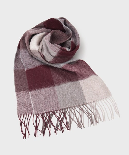 THE SHOP TK （ザ ショップ ティーケー ）の「◆ウールブロックチェックシングルマフラー ユニセックス（マフラー・レディース・ワイン系1/ネイビー系1/イエロー系1/ブルー系1/チャコールグレー/ブラウン系2・00）」の6枚目の写真