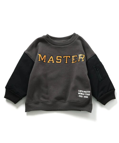 BREEZE(ブリーズ)の「裏起毛あったか袖MA-1トレーナー(スウェット・キッズ・ブラック/グレー・150/140/130/120/110/100/90/80)」の2枚目の写真