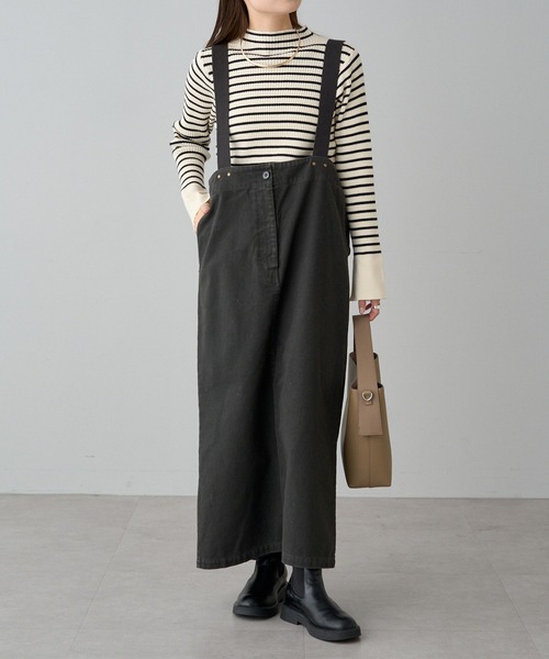 PUAL CE CIN(ピュアルセシン)の「カツラギ起毛ジャンスカ(ジャンパースカート・レディース・チャコールグレー/オリーブ・FREE)」の10枚目の写真