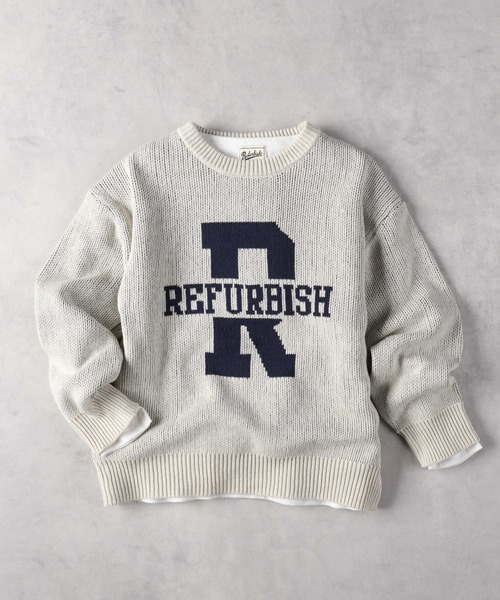 Right-on（ライトオン）の「【Refurbish】ジャガードニットレイヤード（ニット/セーター・キッズ・ブラック/オフホワイト・130/140/150/160）」の2枚目の写真
