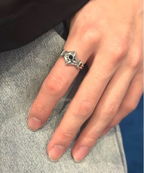 【セール】【blatto 925silver】925シルバー ストーン フラワー フリーサイズ サイズ調節可 リング 指輪 bla-ring-00737 N（リング）｜blatto（ブラット）