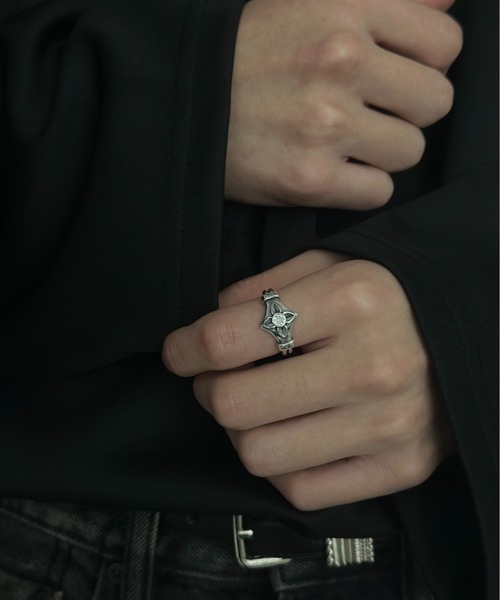 blatto(ブラット)の「【blatto 925silver】925シルバー ストーン フラワー フリーサイズ サイズ調節可 リング 指輪 bla-ring-00737 N(リング・メンズ・クリア/ブルー/ブラック・FREE)」の12枚目の写真