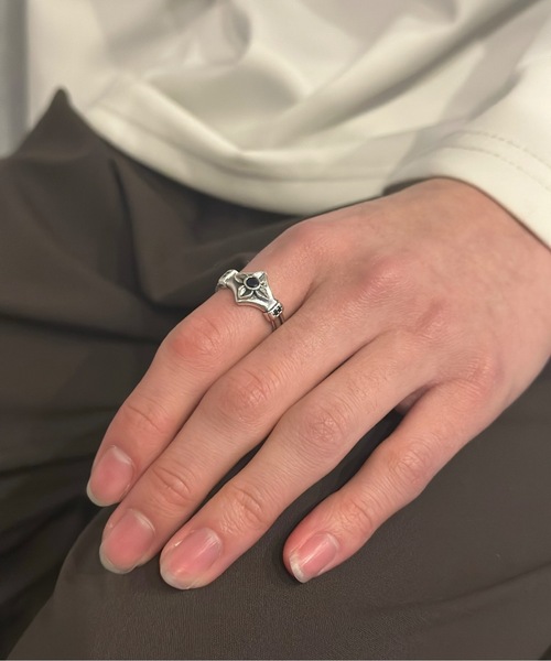 blatto(ブラット)の「【blatto 925silver】925シルバー ストーン フラワー フリーサイズ サイズ調節可 リング 指輪 bla-ring-00737 N(リング・メンズ・クリア/ブルー/ブラック・FREE)」の18枚目の写真