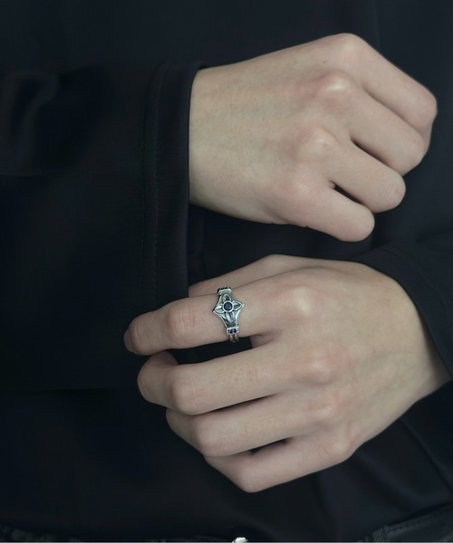blatto(ブラット)の「【blatto 925silver】925シルバー ストーン フラワー フリーサイズ サイズ調節可 リング 指輪 bla-ring-00737 N(リング・メンズ・クリア/ブルー/ブラック・FREE)」の19枚目の写真