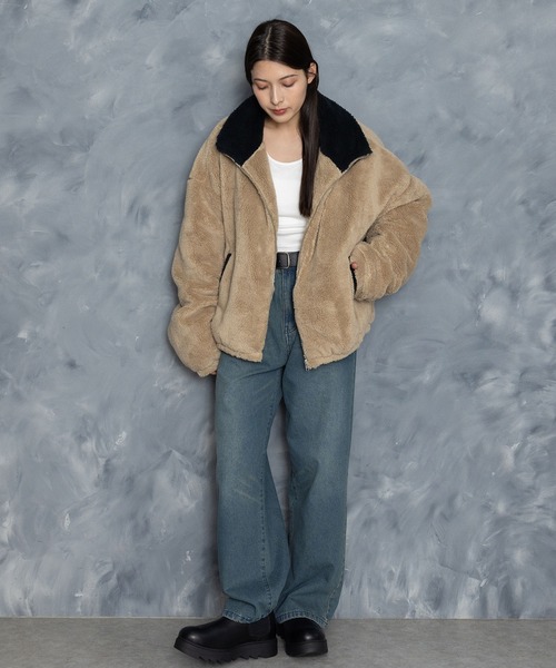 ジャケット・アウター BRENT Mohair Shaggy Short Jacket mohair shaggy short coat