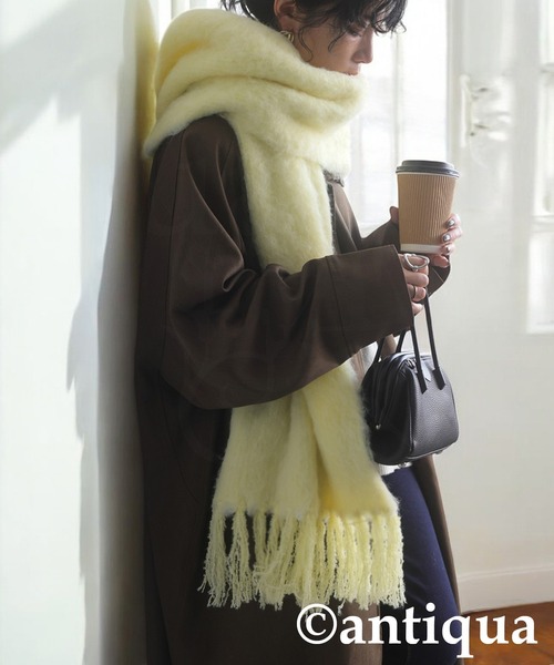 antiqua(アンティカ)の「フリンジマフラー(マフラー・レディース・オレンジ/イエロー/ブルー・ONESIZE)」の1枚目の写真