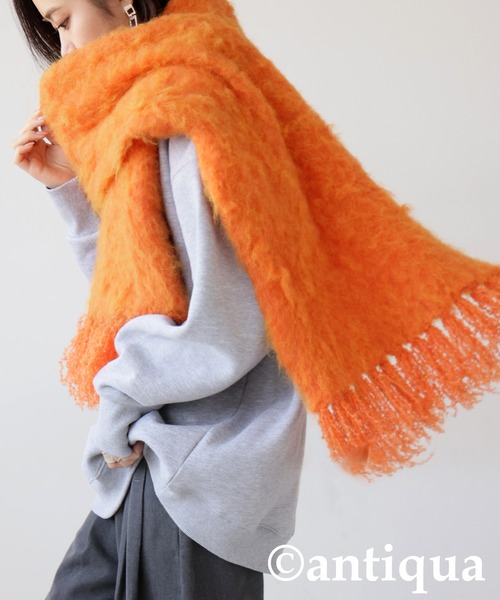 antiqua(アンティカ)の「フリンジマフラー(マフラー・レディース・オレンジ/イエロー/ブルー・ONESIZE)」の3枚目の写真