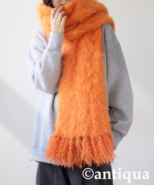 antiqua(アンティカ)の「フリンジマフラー(マフラー・レディース・オレンジ/イエロー/ブルー・ONESIZE)」の12枚目の写真
