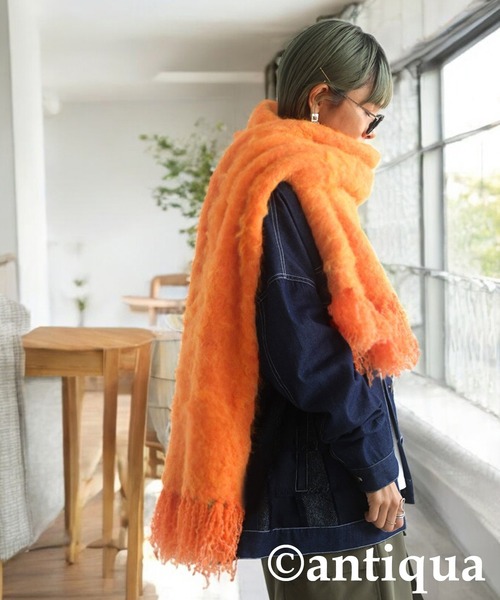 antiqua(アンティカ)の「フリンジマフラー(マフラー・レディース・オレンジ/イエロー/ブルー・ONESIZE)」の15枚目の写真