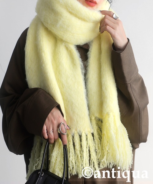 antiqua(アンティカ)の「フリンジマフラー(マフラー・レディース・オレンジ/イエロー/ブルー・ONESIZE)」の8枚目の写真