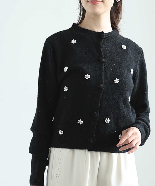 Sawa a la mode(サワアラモード)の「ダイヤ柄ラメニットカーディガン(カーディガン/ボレロ・レディース・ブラック/レッド/ホワイト・FREE)」の2枚目の写真