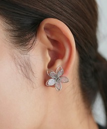 ラインフラワーラメエポピアス