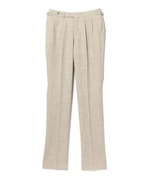 BEAMS F EXCLUSIVE FABRIC ウール フレスコ 2プリーツ サイドアジャスター スラックス
