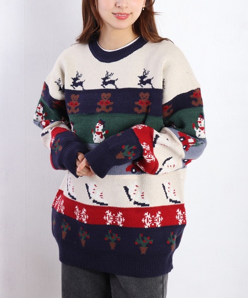 日本製✩ウール95%✩ブルーフォックス✩ノーカラー✩ファー取り外し可能 セール】 【WOMEN】【ウォッシャブル】ノルディック柄裏付き