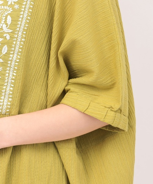 チチカカ(チチカカ)の「Rico クレープペイズリー刺繍プルオーバー(シャツ/ブラウス・レディース・イエロー/ライトベージュ/チャコールグレー・FREE)」の21枚目の写真