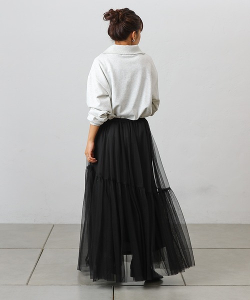 COLONY 2139（コロニートゥーワンスリーナイン）の「変形ティアードチュールスカート（スカート・レディース・ブラック/サックスブルー/チャコールグレー・FREE）」の9枚目の写真