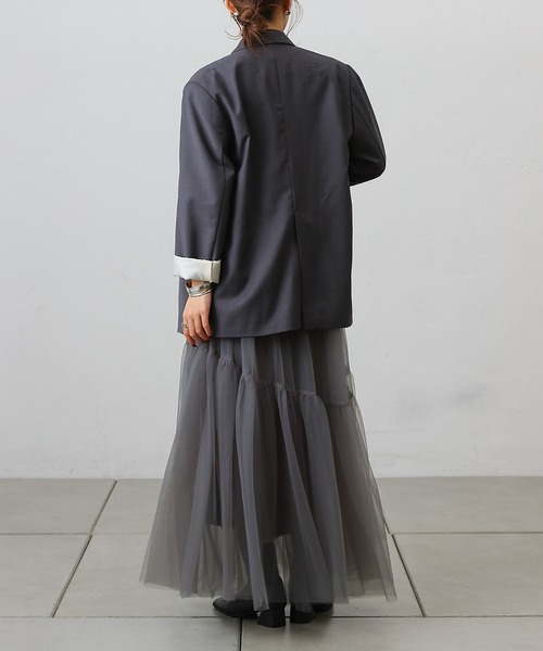 COLONY 2139（コロニートゥーワンスリーナイン）の「変形ティアードチュールスカート（スカート・レディース・ブラック/サックスブルー/チャコールグレー・FREE）」の18枚目の写真