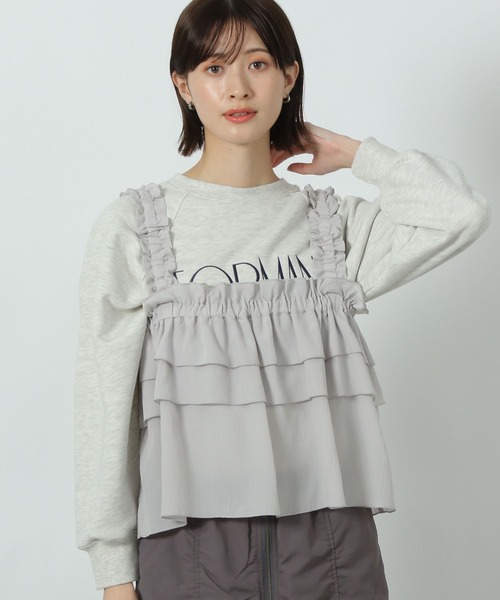 LEINWANDE 黒フリルビスチェ ビスチェ 立体フラワー装飾フリルビスチェ フリル|ビスチェ専門