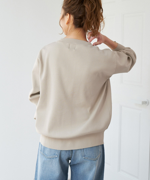 Spick & Span（スピックアンドスパン）の「《WEB限定 / 追加4》ウォッシャブクルーネックカーディガン（カーディガン/ボレロ・レディース・ブラック/ライトグレー・FREE）」の9枚目の写真