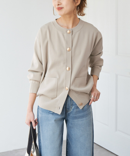 Spick & Span（スピックアンドスパン）の「《WEB限定 / 追加4》ウォッシャブクルーネックカーディガン（カーディガン/ボレロ・レディース・ブラック/ライトグレー・FREE）」の10枚目の写真